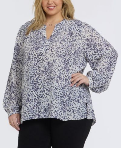 NYDJ Plus Size Trinity Split Neck Top