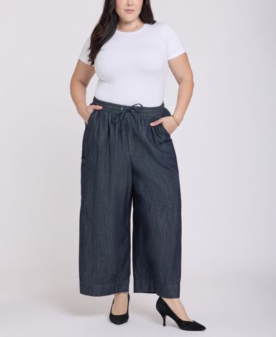 NYDJ Plus Size Whitney Pull-On Cargo Crop Pants