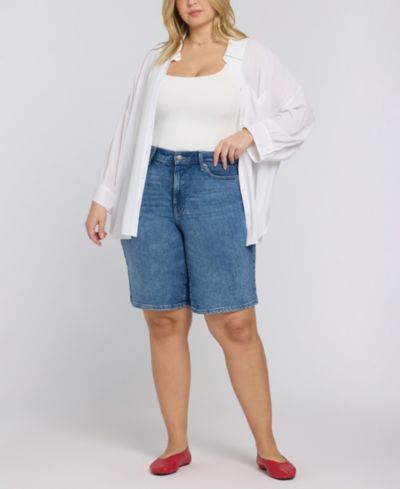 NYDJ Plus Size Lilly Mid-Rise Shorts with Lift Tuck Technology