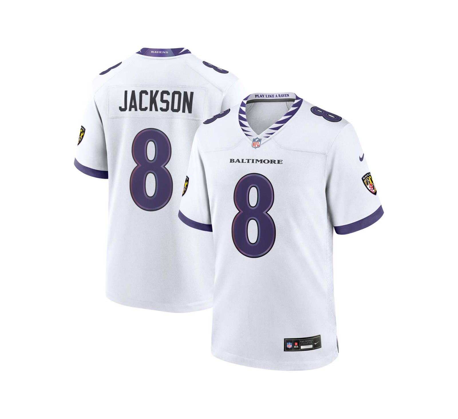 Nike Men's Lamar Jackson White Baltimore Ravens Game Jersey
