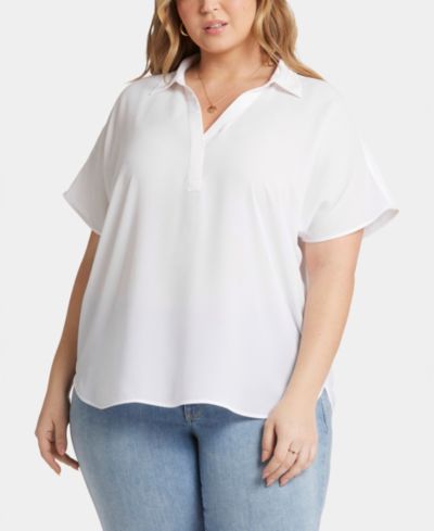 NYDJ Plus Size Топ Becky с коротким рукавом