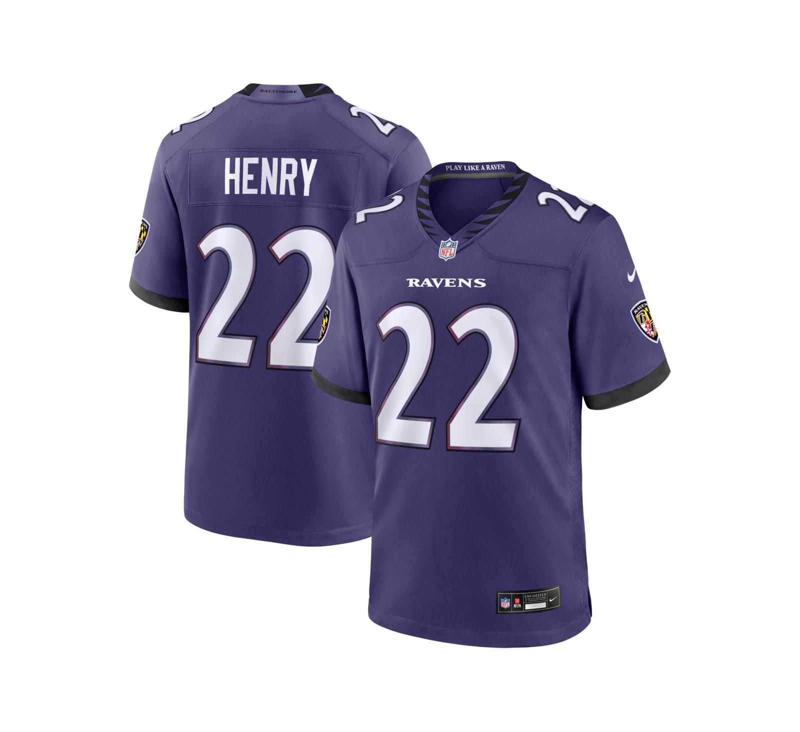 Nike Men's Derrick Henry Purple Baltimore Ravens Team Game Jersey
