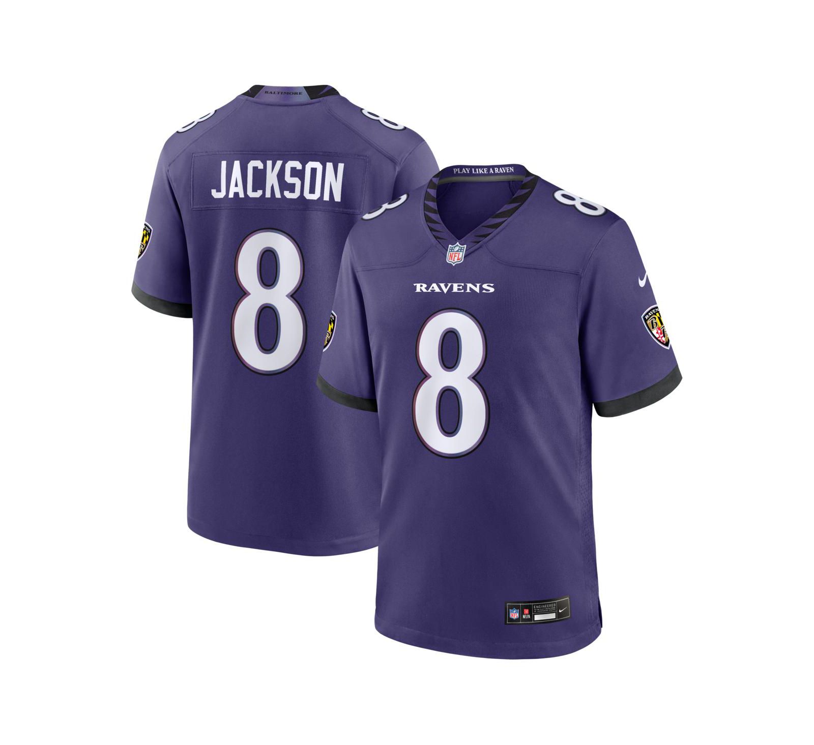 Nike Мужская игровая джерси Baltimore Ravens Lamar Jackson Purple