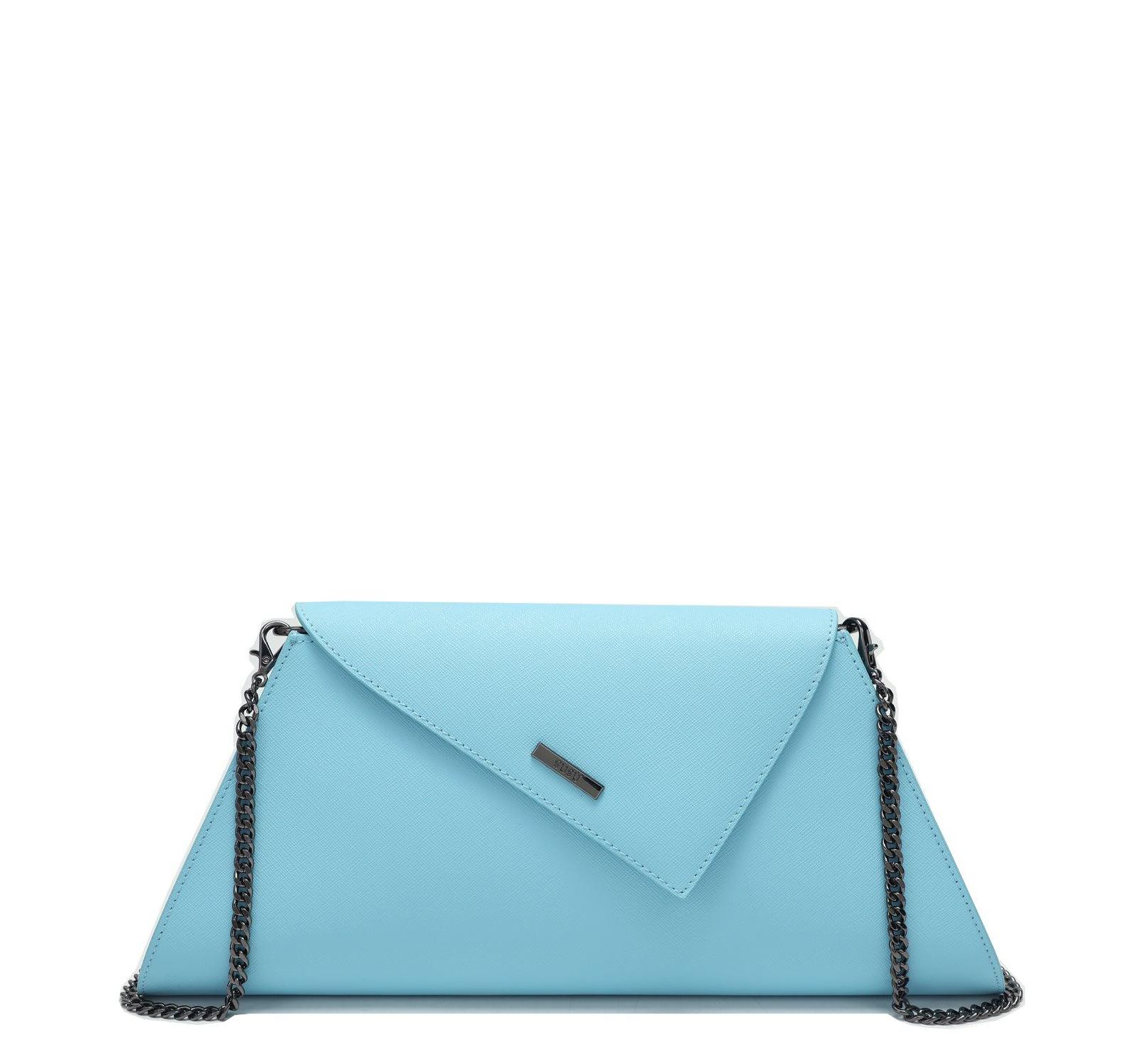 SUSU Womens Saffiano Leather Envelope Clutch Purse Crossbody Evening Bag with Chain Strap Elegant Handbag