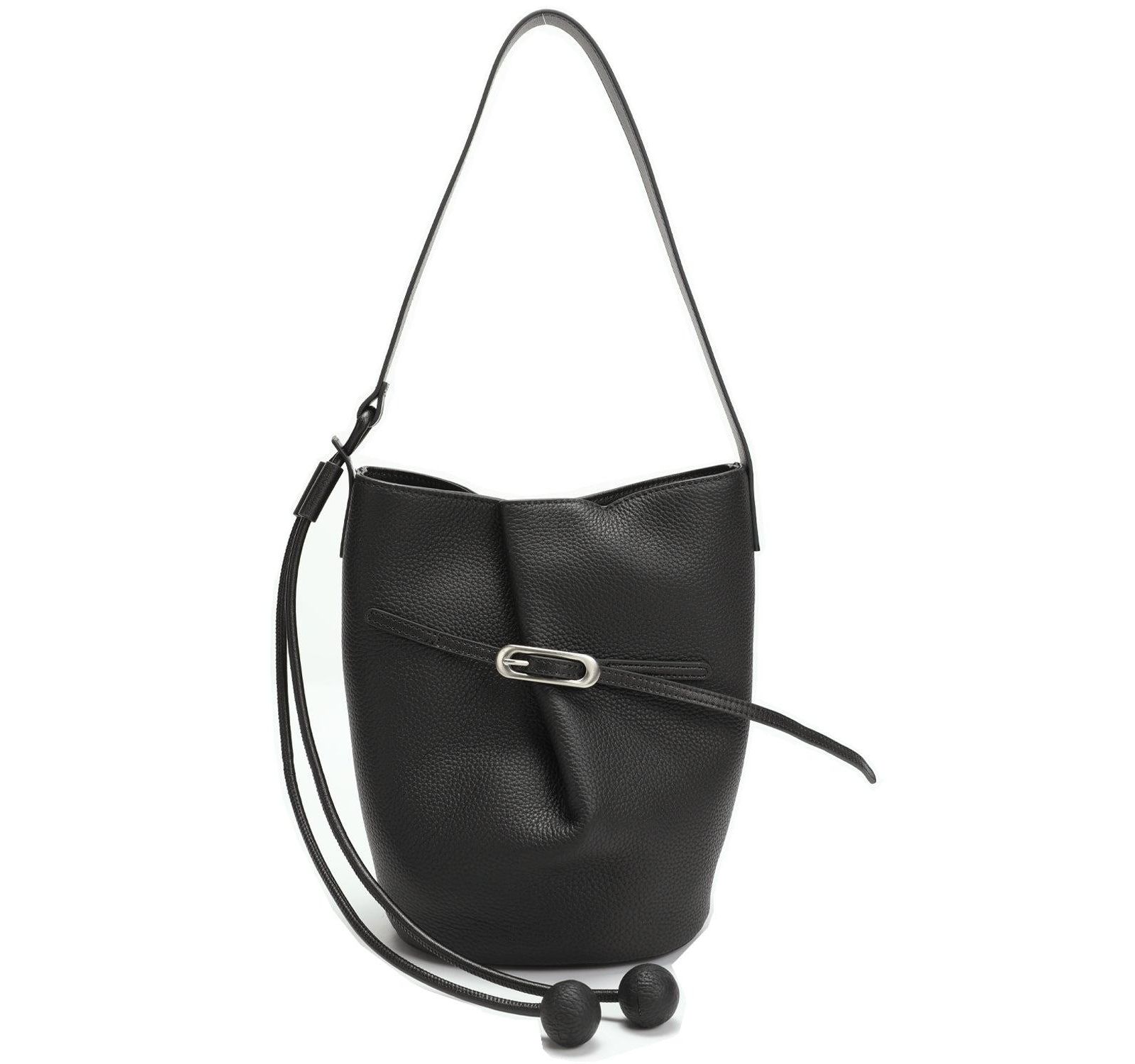 SUSU Solene Leather Bucket Bag Minimalist Shoulder Crossbody Purse