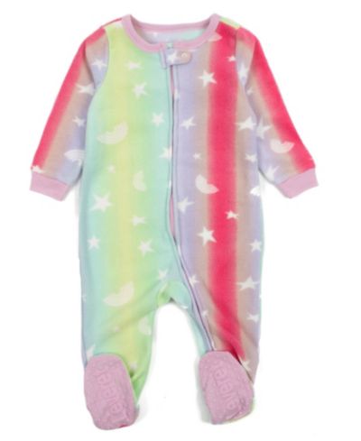 Leveret Baby Girls Matching Family One-Piece Sleep 'n Play Fleece Footed Pajamas - Cute and Playful Prints (03M-24M)
