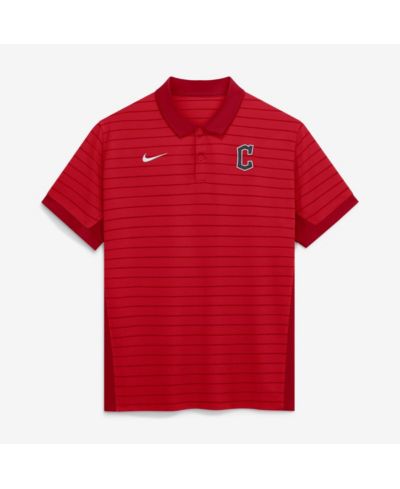 Nike Men's Red Cleveland Guardians Authentic Collection Striped Victory Dri-FIT Polo Shirt