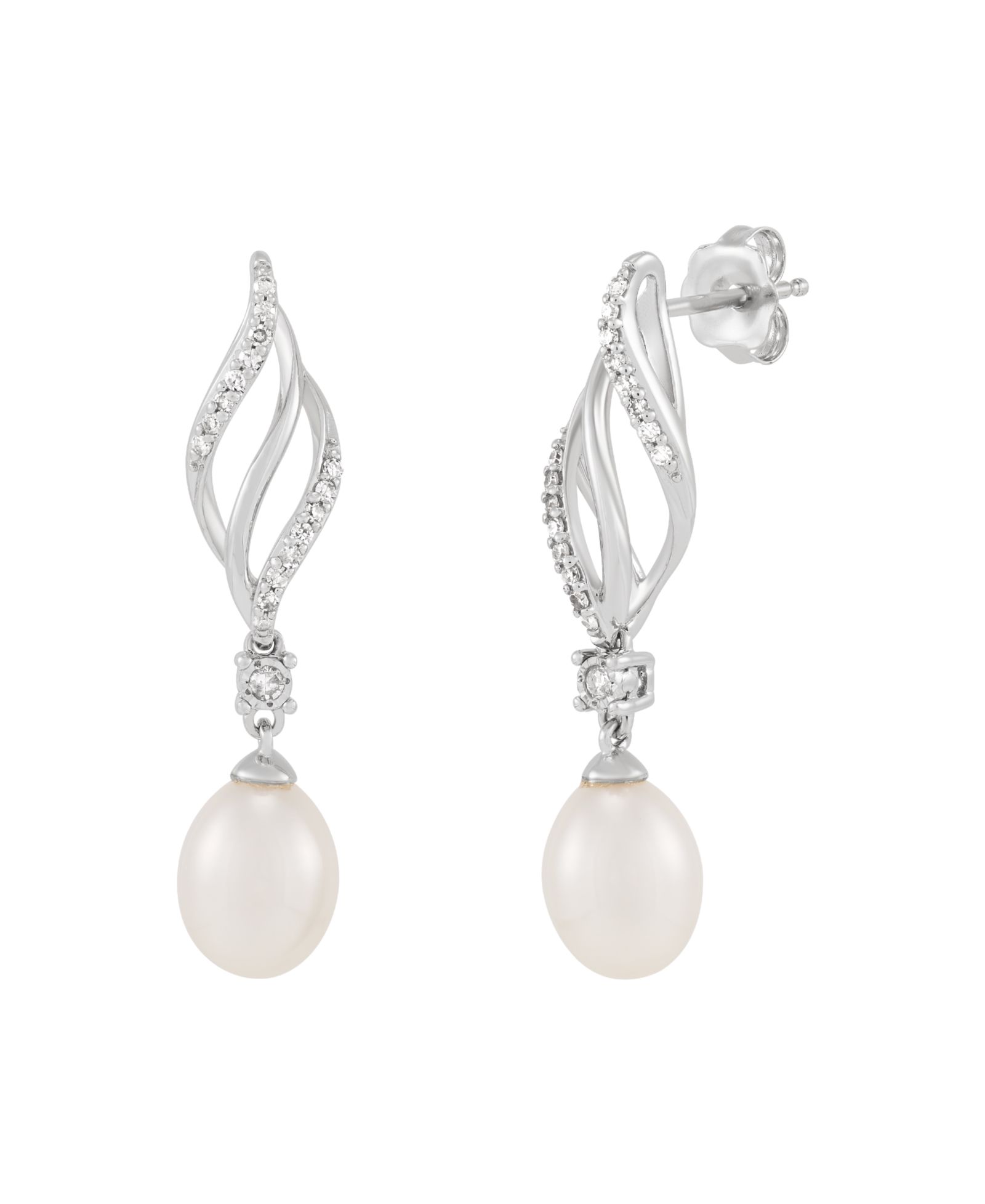 Серьги Macy's Cultured Freshwater Pearl 6-6.5mm Sterling Silver