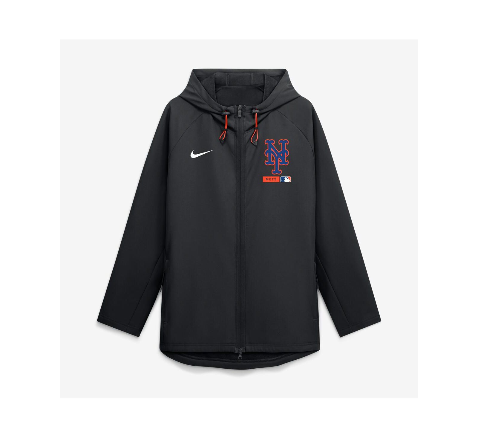 Мужская куртка Nike New York Mets Authentic Collection Raglan Therma-FIT Full-Zip Hooded, черная
