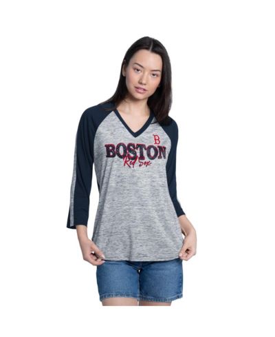 Женская футболка G-III 4Her by Carl Banks Boston Red Sox темно-синяя с V-образным вырезом