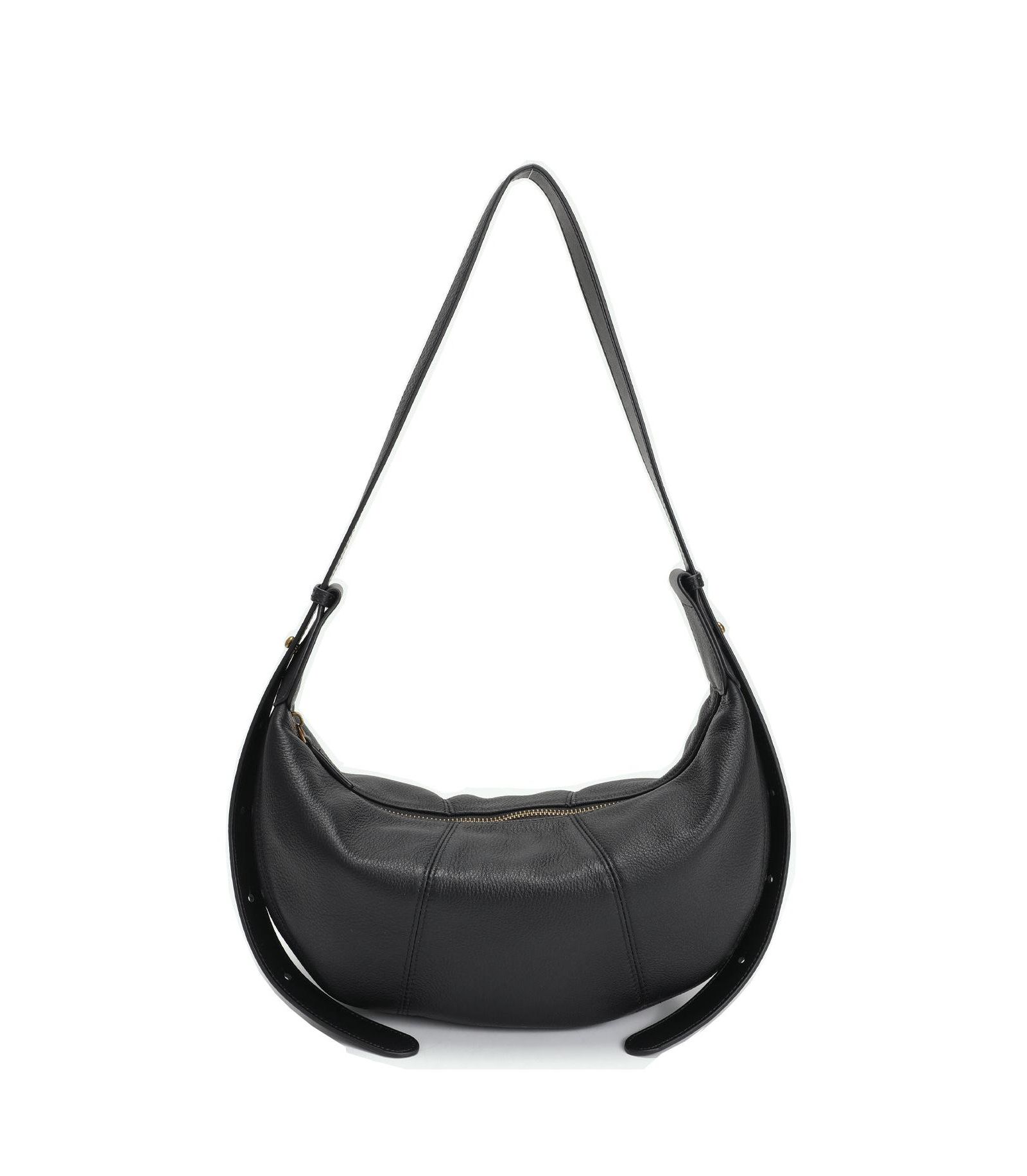 SUSU Vera Leather Crescent Bag Half-Moon Hobo Croissant Style Dumpling Shoulder Purse