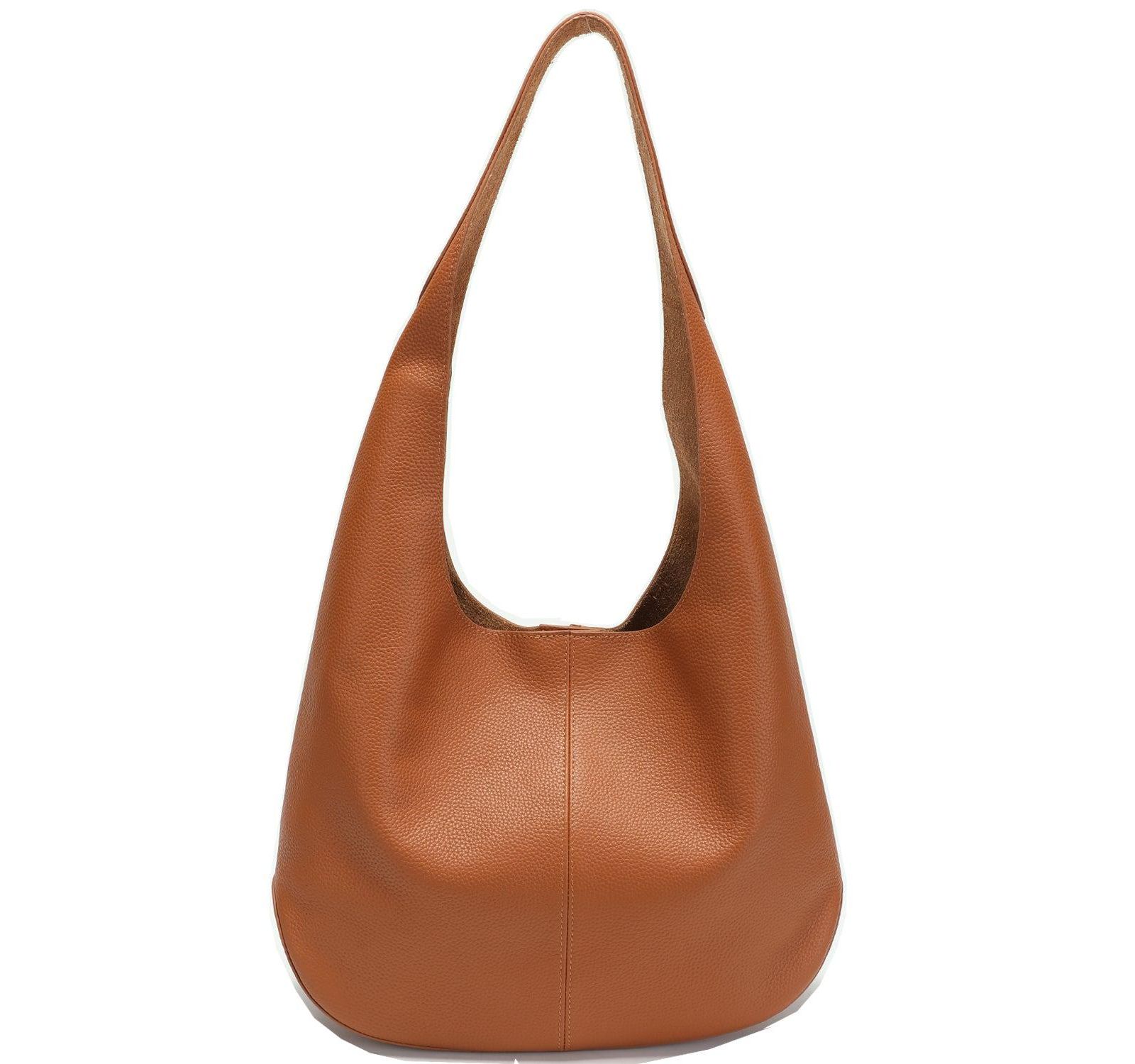 SUSU Arc Leather Crescent Hobo Bag Soft Pebbled Shoulder Bag Casual Slouchy Handbag
