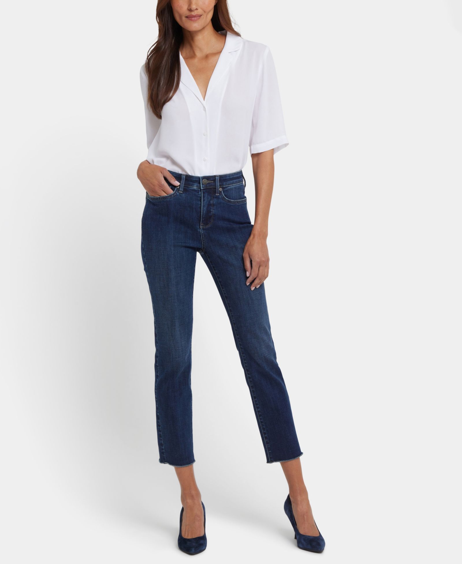 NYDJ Petite Sheri Slim Ankle Jeans with Rolled Cuffs and Lift Tuck Technology