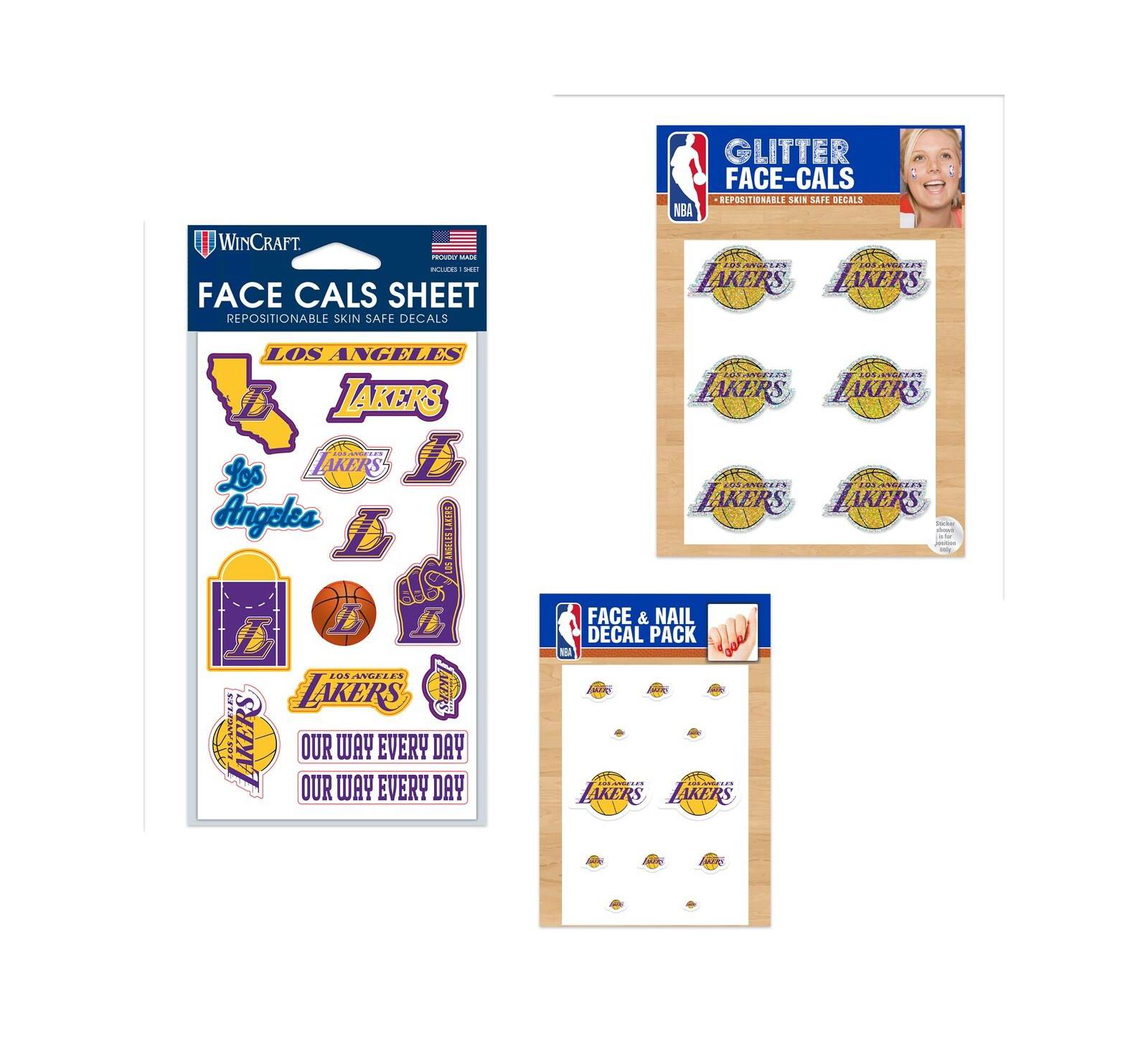 Wincraft Los Angeles Lakers 4" x 7" Waterless Tattoos Set