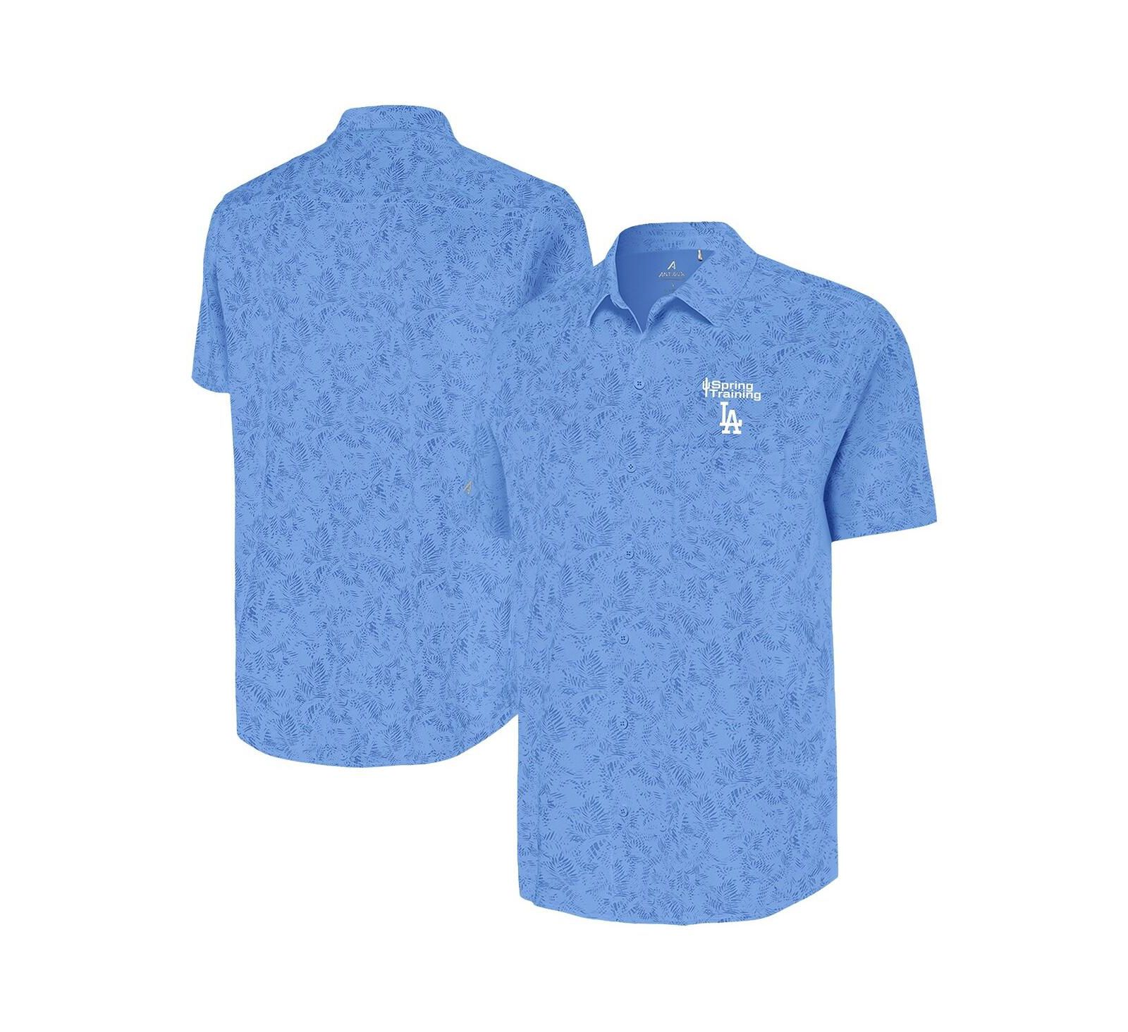 Antigua Men's Powder Blue Los Angeles Dodgers Cactus Spring Training Lush Button-Up Shirt