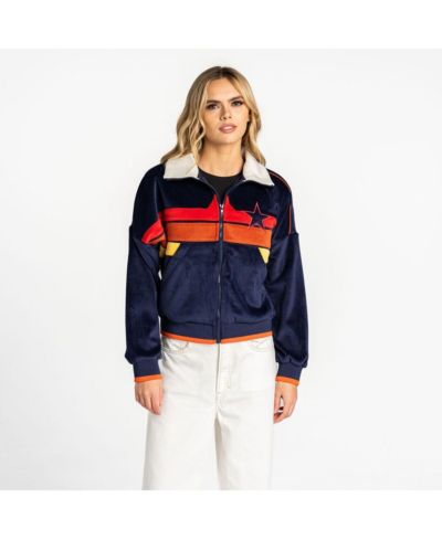 Женская куртка на молнии The Wild Collective Blue Houston Astros Velvet Cord