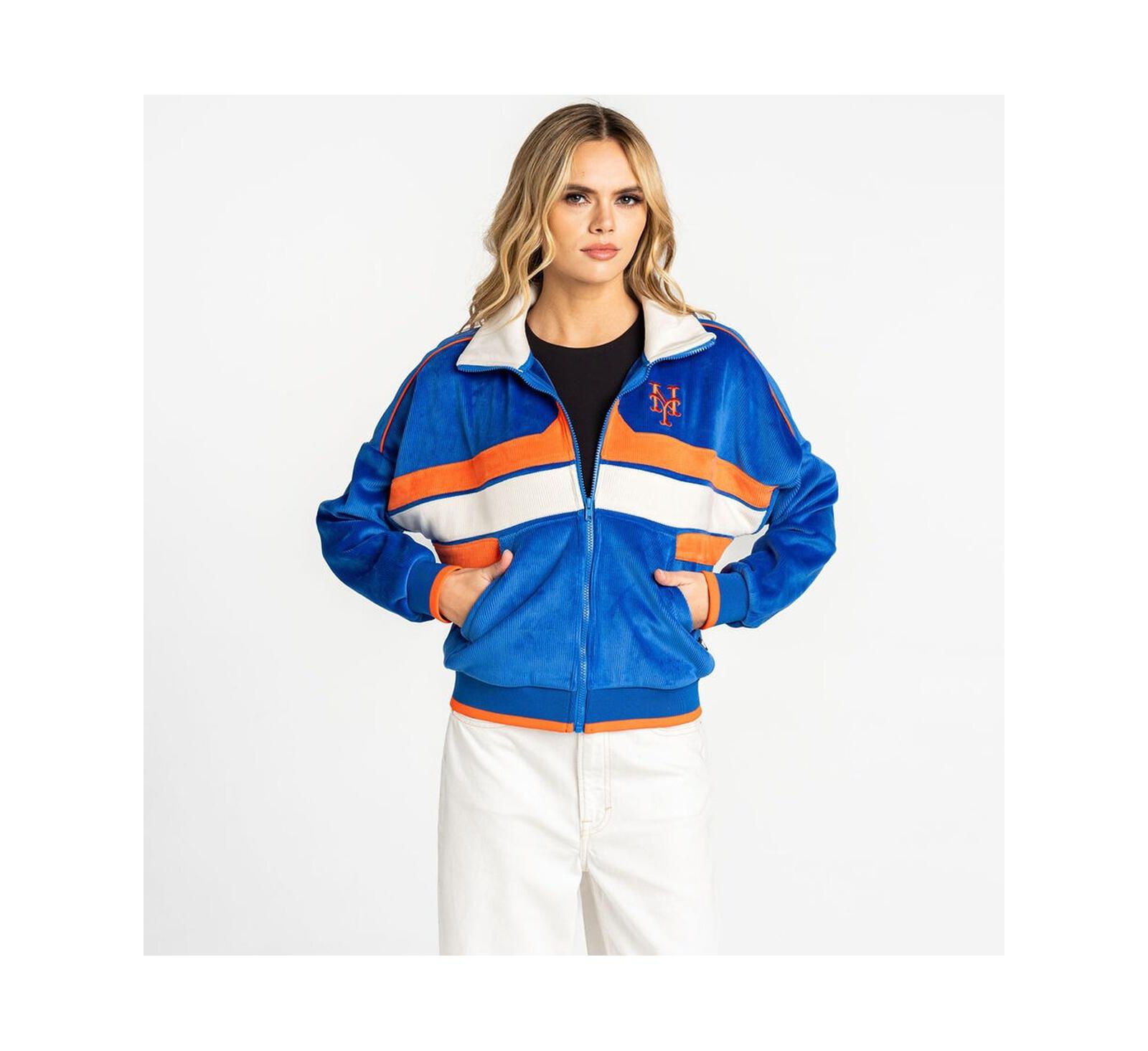 The Wild Collective Женская куртка The Wild Collective New York Mets, бархат, на молнии