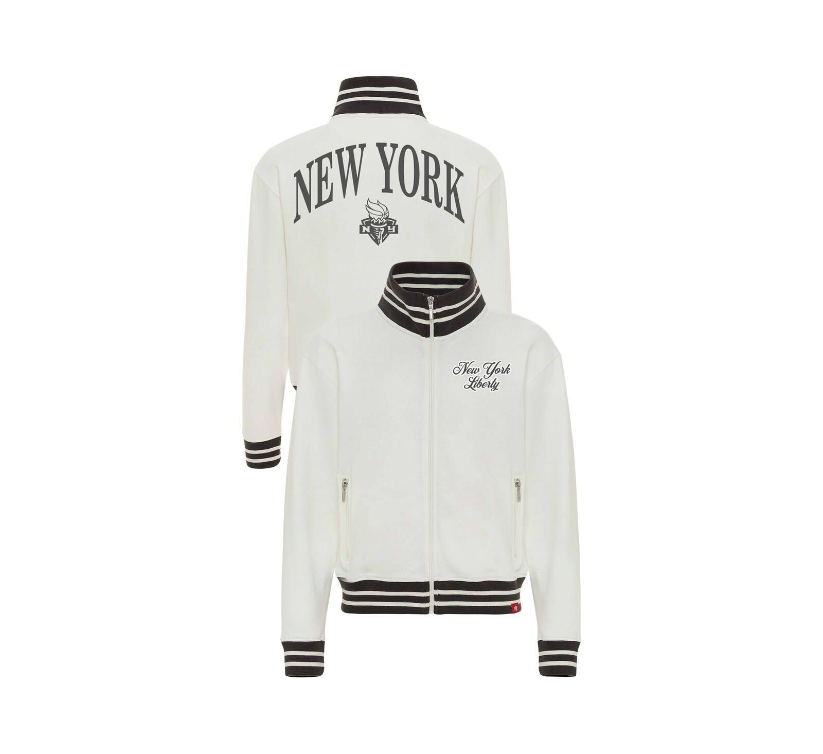 Sportiqe Women's Cream New York Liberty Athletic Club Collection Sutton French Terry Full-Zip Jacket