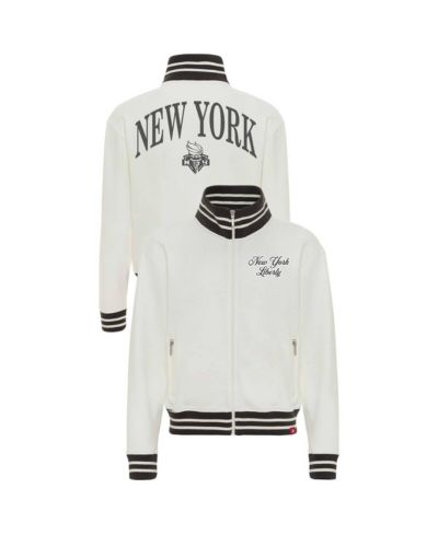 Женский кремовый флисовый зип-худи Sportiqe New York Liberty Athletic Club Collection Sutton French Terry