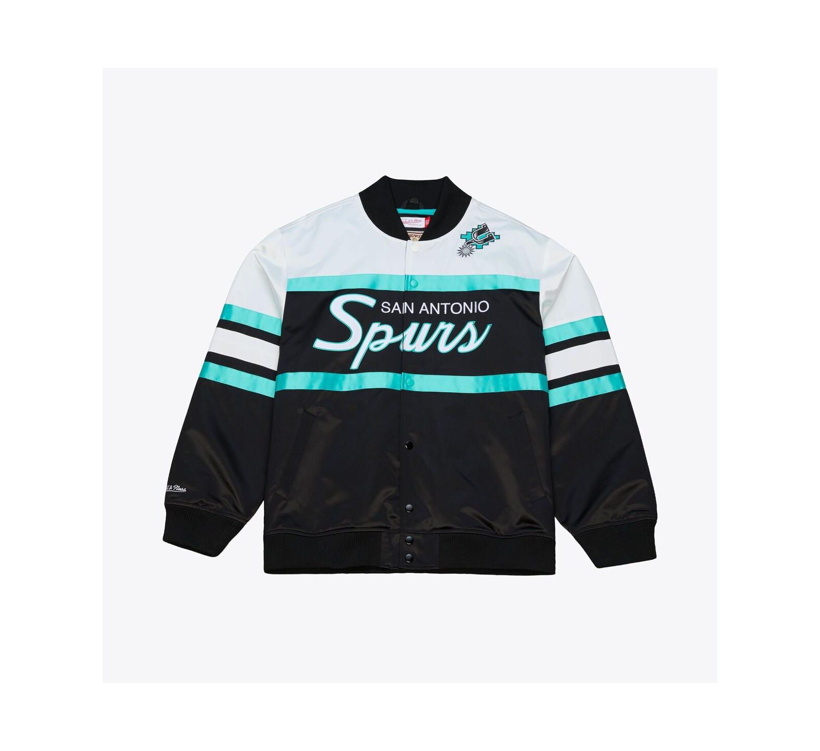 Мужская куртка Mitchell & Ness Black San Antonio Spurs Hardwood Classics Lightweight Satin Full-Snap