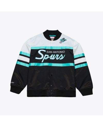 Мужская куртка Mitchell & Ness Black San Antonio Spurs Hardwood Classics Lightweight Satin Full-Snap