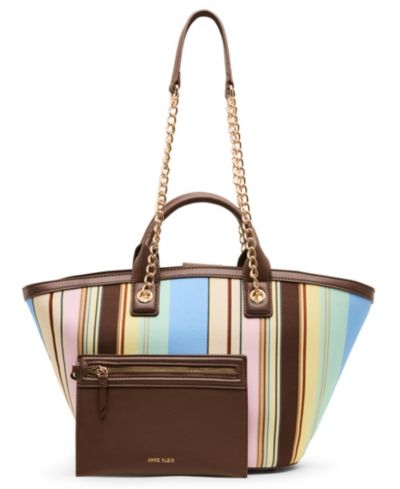 Сумка-тоут Anne Klein Mixed Stripe с мелким узором