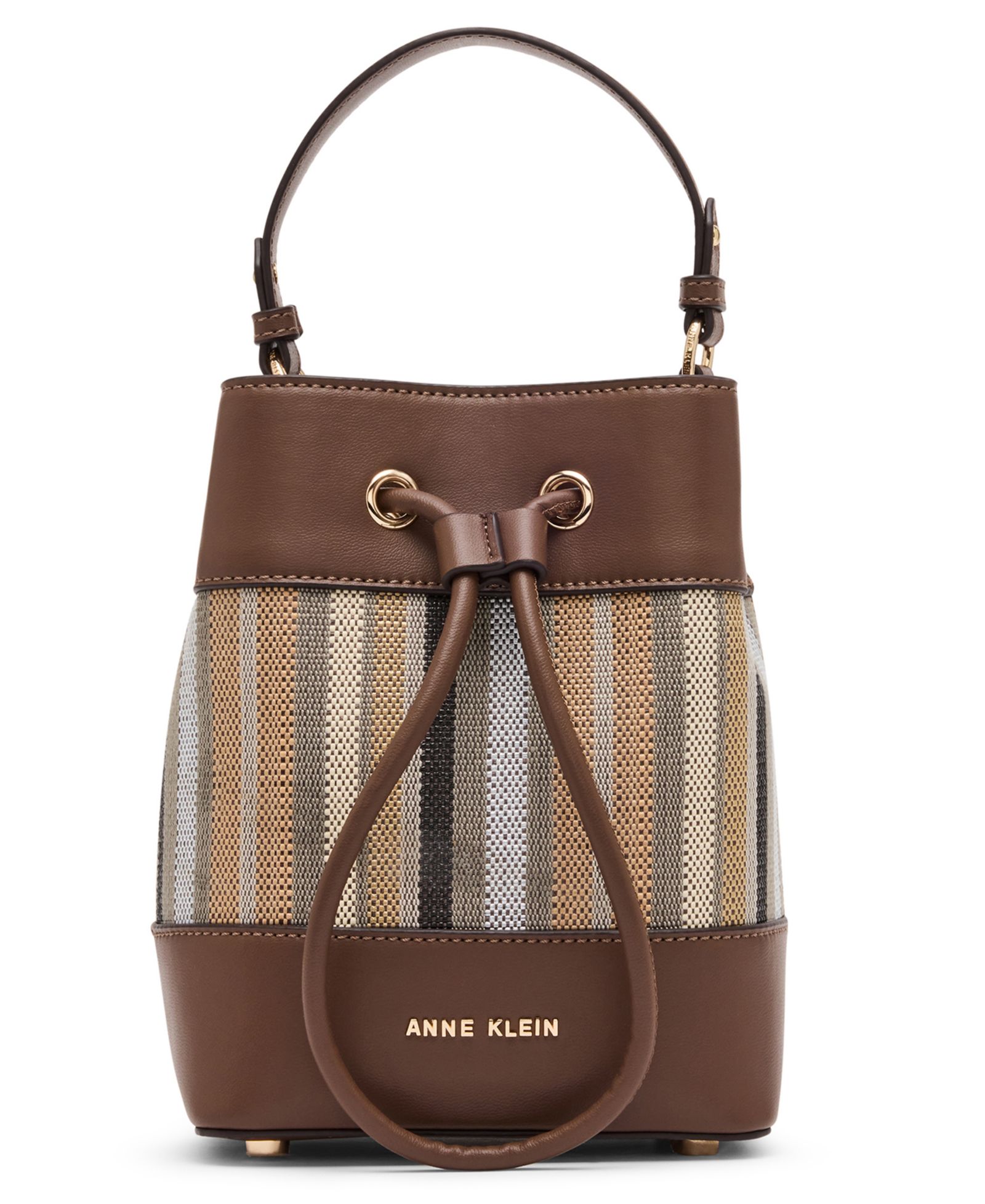 Anne Klein Stripe Mini Bucket Handbag