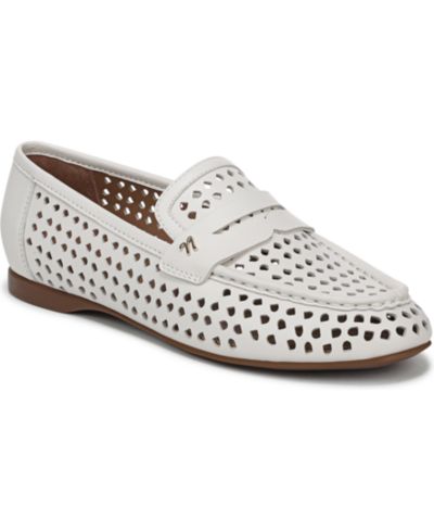 White Perforated Leather