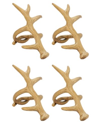 Saro Lifestyle Antler Napkin Rings, Set of 4