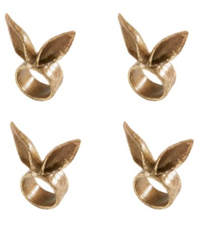 Saro Lifestyle Bunny Ears Design Napkin Rings, Set of 4