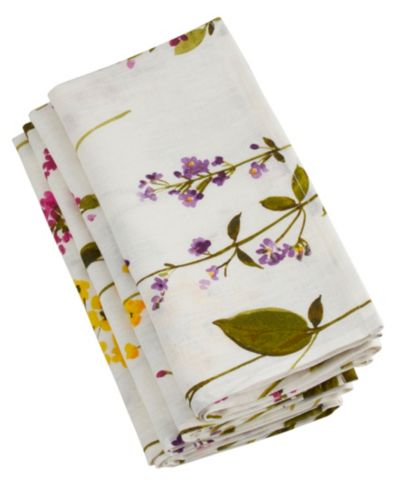 Салфетки для стола Saro Lifestyle Watercolor Floral Stems, набор из 4 шт