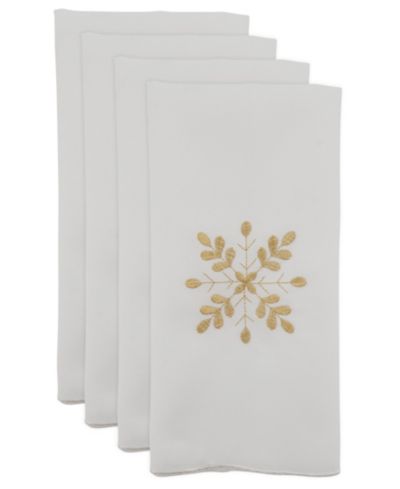 Saro Lifestyle Snowflake Design Table Napkins, Set of 4