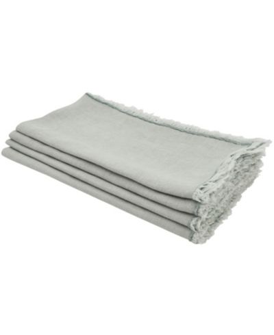 Saro Lifestyle Fringe Linen Table Napkins, Set of 4