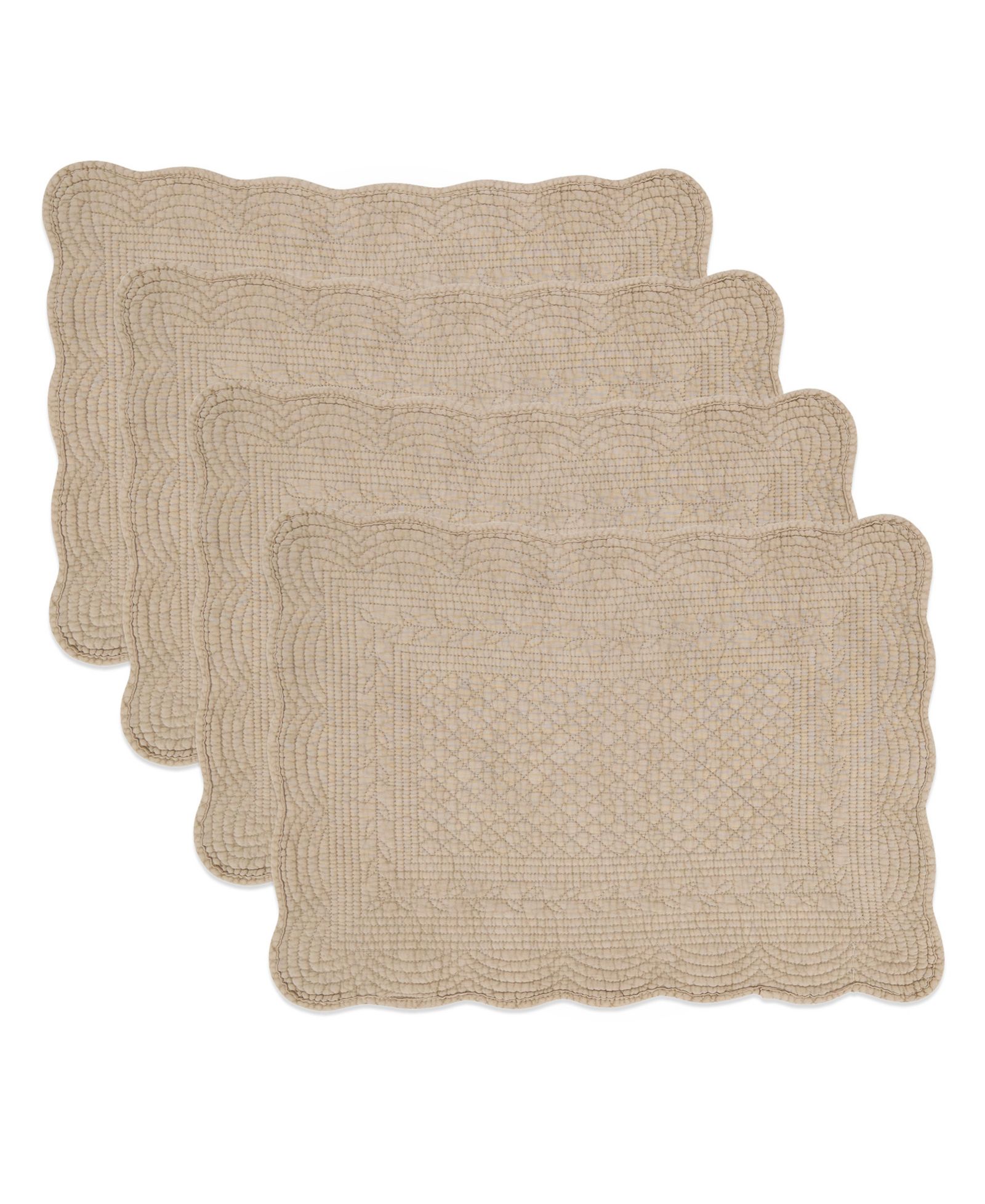 Saro Lifestyle Charming Quilted Placemats, Set of 4