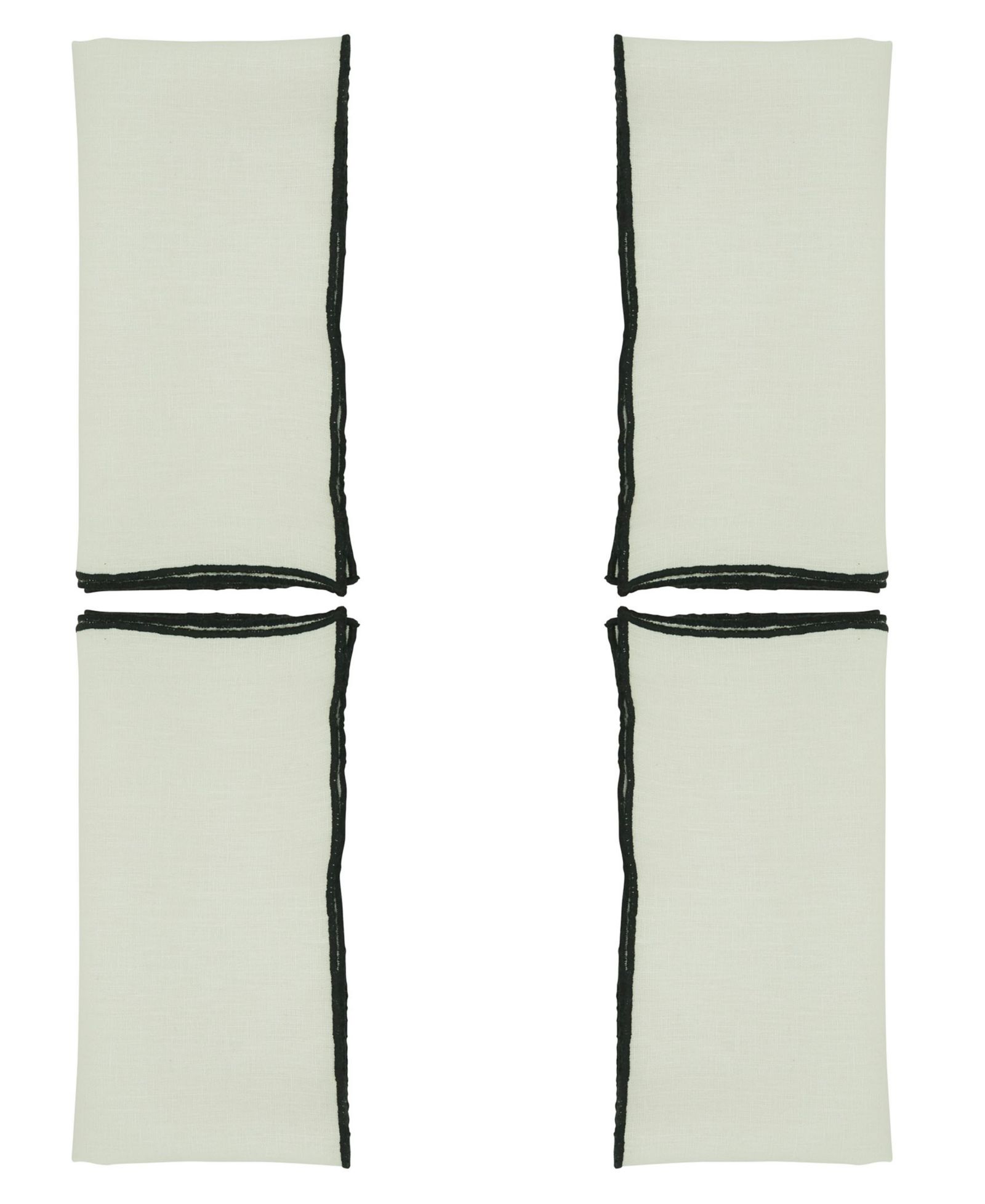 Saro Lifestyle Stonewashed Stitch Border Table Napkins, Set of 4