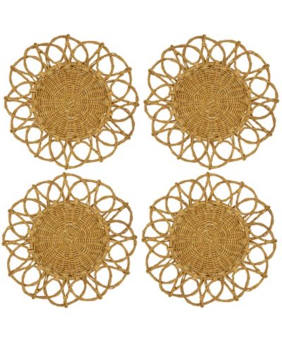 Saro Lifestyle Twisted Rattan Placemats, Set of 4