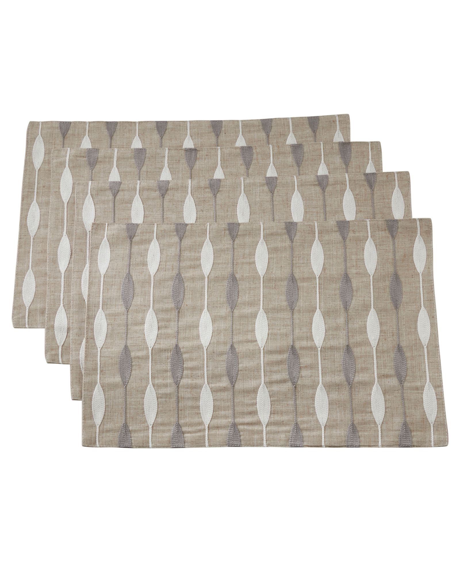 Saro Lifestyle Embroidered Design Placemats, Set of 4