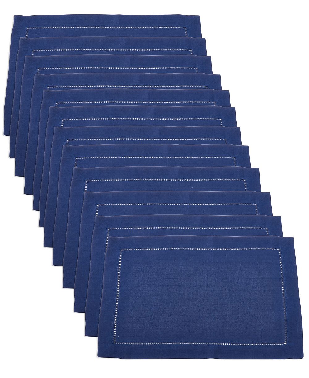 Saro Lifestyle Hemstitched Border Placemats, Set of 12