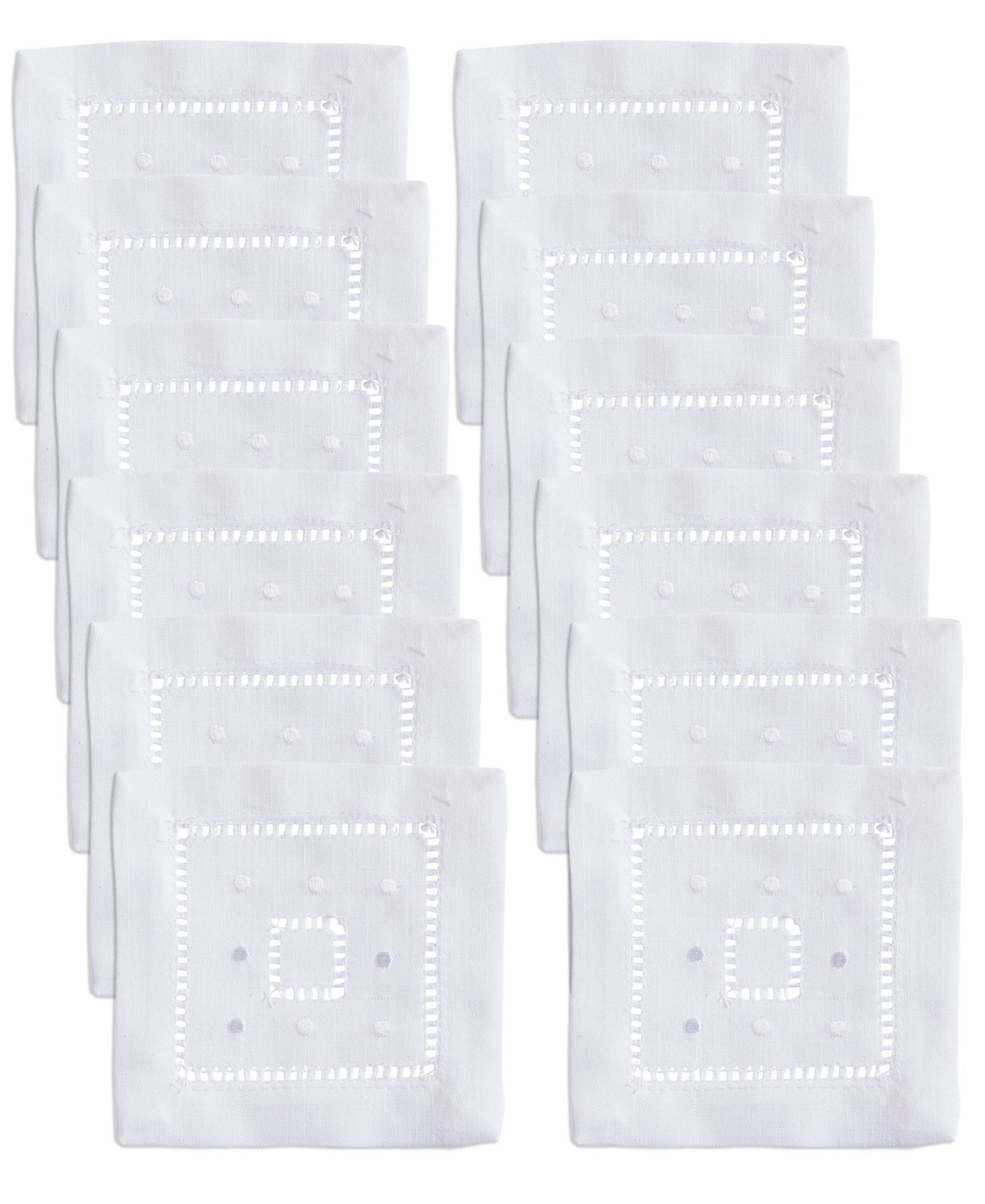 Коктейльные салфетки Saro Lifestyle Classic Hemstitch, набор из 12 шт.