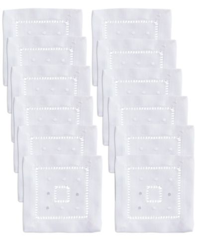 Saro Lifestyle Classic Hemstitch Cocktail Napkins, Set of 12