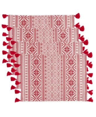 Saro Lifestyle Christmas Pattern Placemats, Set of 4