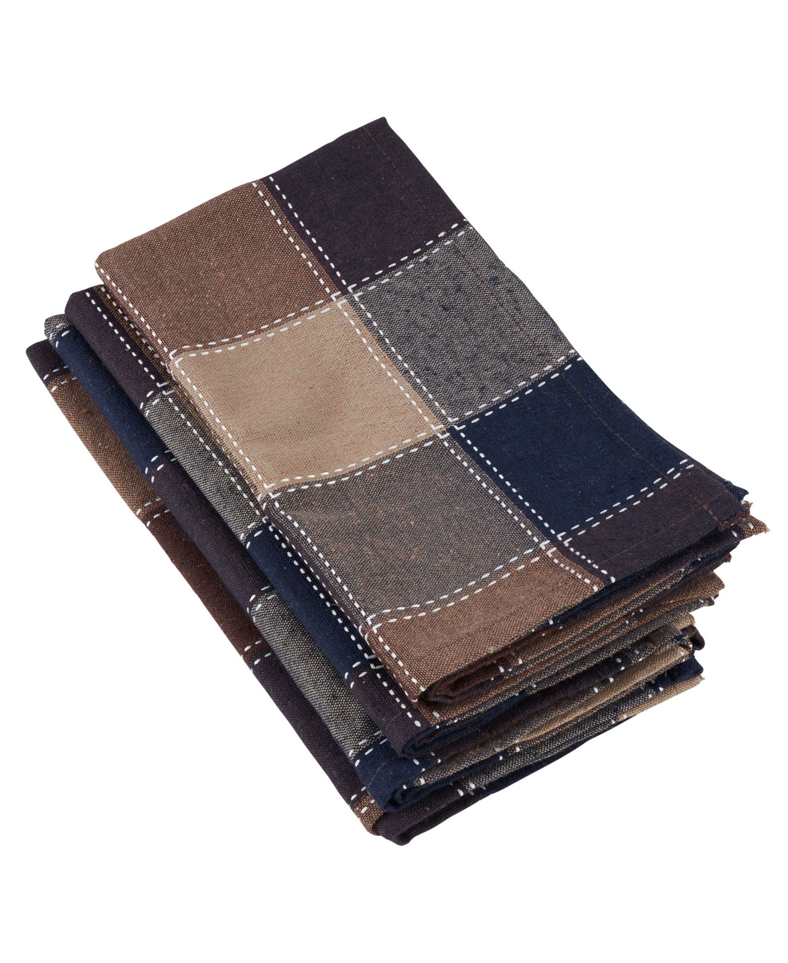 Салфетки Saro Lifestyle Stitched Plaid Design, набор 4 шт