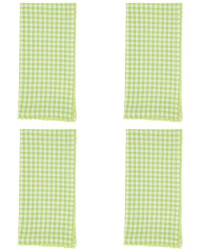 Saro Lifestyle Gingham Design Table Napkins, Set of 4