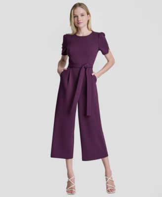 Женский комбинезон DKNY с круглым вырезом и коротким рукавом