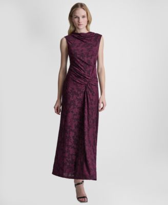 Женское платье DKNY Sleeveless Cowl Neck Ruched Midi