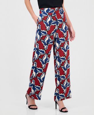Женские широкие брюки с принтом Anne Klein Women's Printed Pull-On Wide-Leg