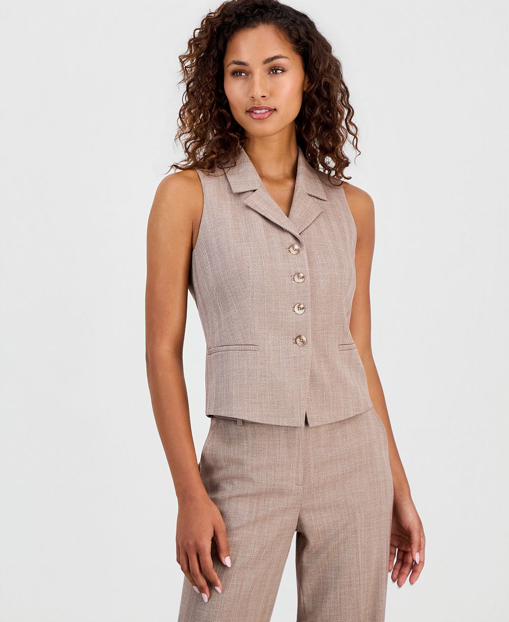 Женский жилет Anne Klein Notched Collar Button-Front