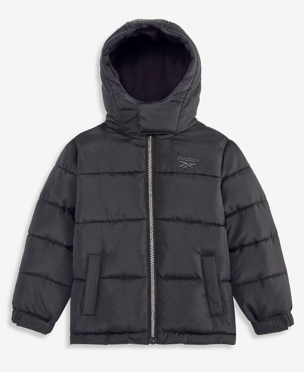 Reebok куртка-пуховик с капюшоном и флисовой подкладкой для мальчиков-малышек, размеры 2T-5T