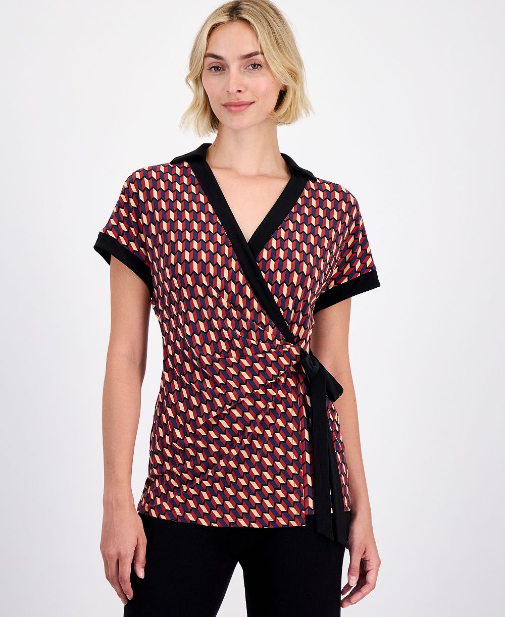 Женская рубашка Anne Klein Collared Wrap Top