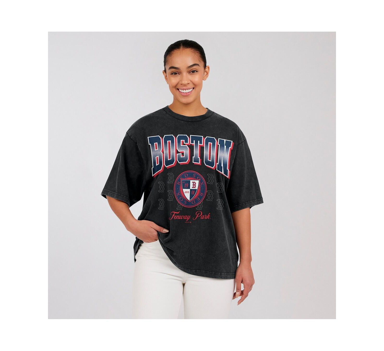 Женская футболка WEAR by Erin Andrews Boston Red Sox, оверсайз, черная